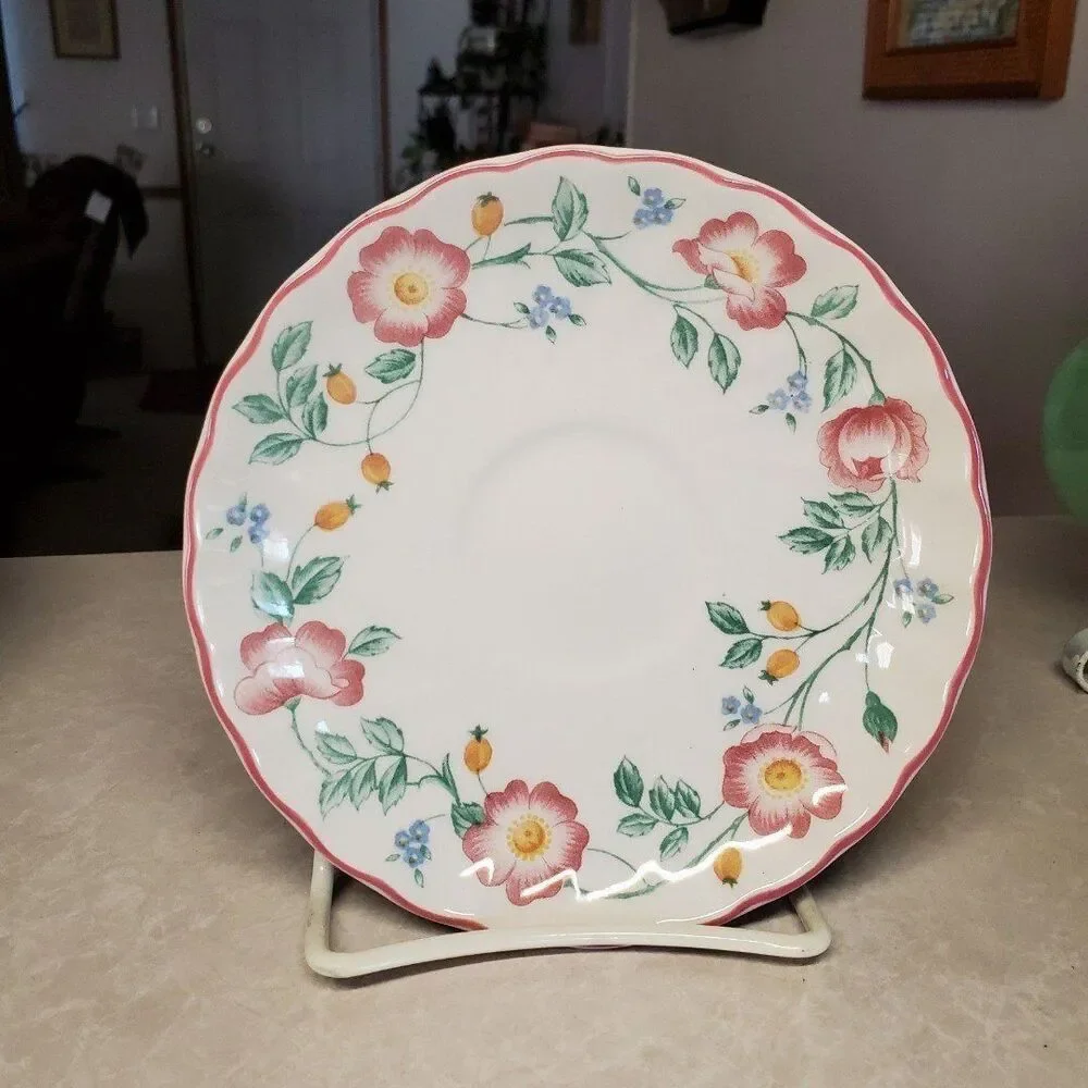 Briar Rose by Churchill Flat Cup & Saucer Set  Staffordshire England